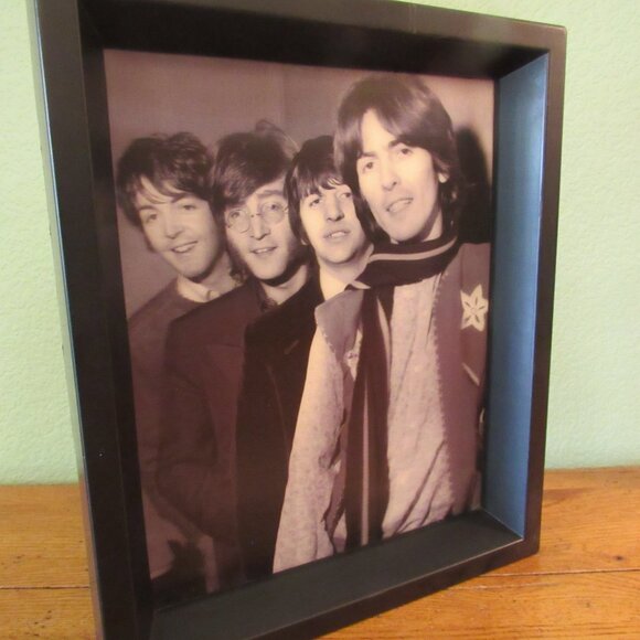 Rare Vintage Lenticular BEATLES Picture 3-D Framed Black & White Photo Print - Picture 16 of 16